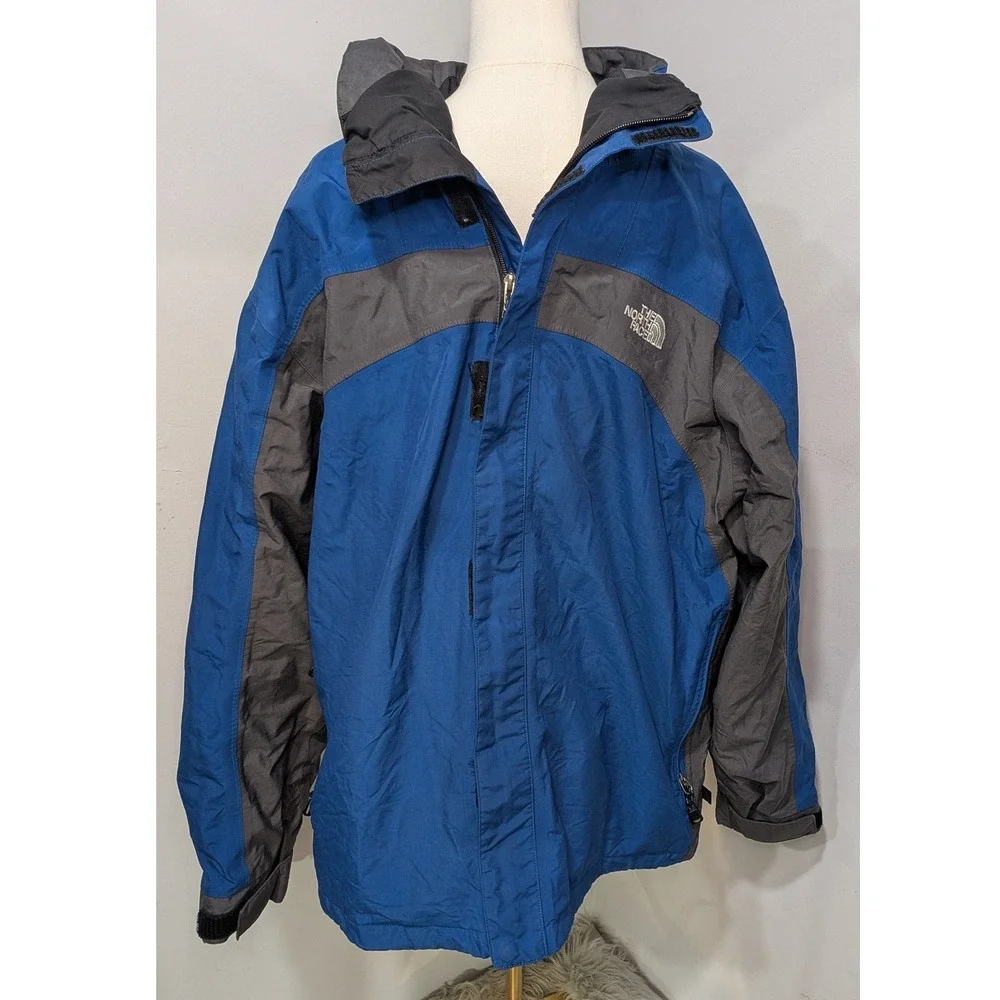 The‎ North Face Mens Blue Gray Full Zip Hooded Jacket Size XL